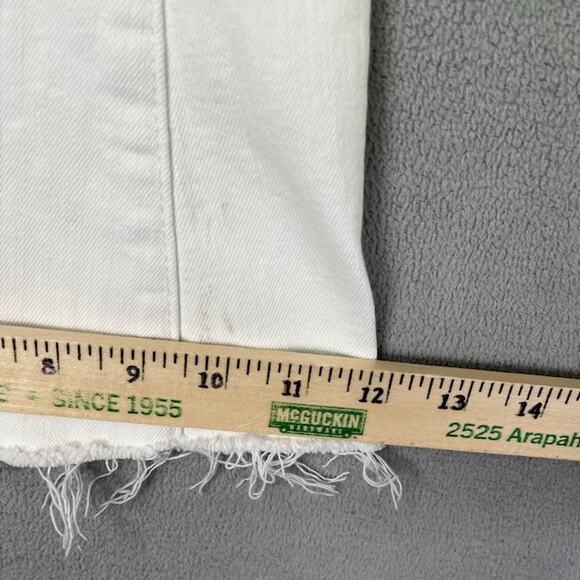 L'Agence Jeans Womens 27 White Flared High Rise Bell Bottom Denim Raw Hem Hippie - Picture 16 of 16